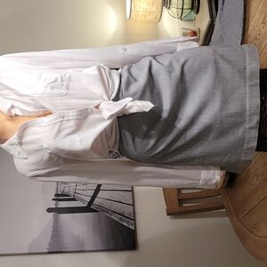 TALBOTS Mini Blue & White Pinstripe Skirt